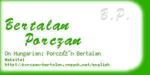 bertalan porczan business card